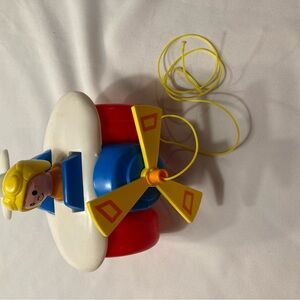 Vintage 1980 Fisher Price Pull-Along Toy Plane